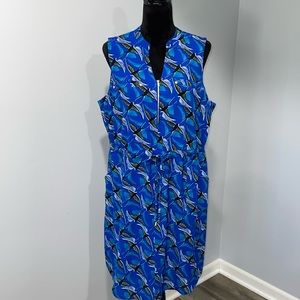 Apt.9 Birds print dress women’s size XL blue sleeveless NEW